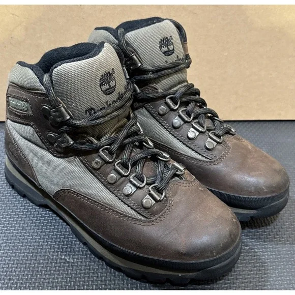 Timberland Women's Euro Hiker Hiking Boot Brown Leather Size 6.5M - Picture 2 of 9